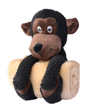 Doudou Peluche pour Chien Singe avec Plaid - Pet Joy