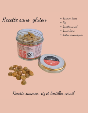 Friandise Petit Chien 100% Naturel  Biscuits Saumon sans Gluten - Crocandiz