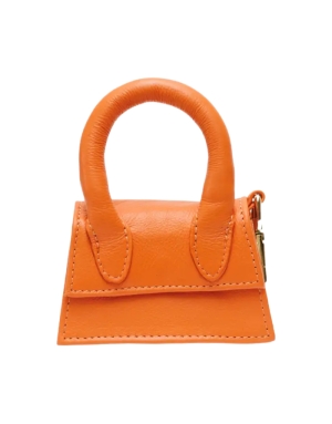 Sac à Friandises & Crottes - Créateur Cuir Véritable Orange