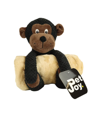 Doudou Peluche pour Chien Singe avec Plaid - Pet Joy