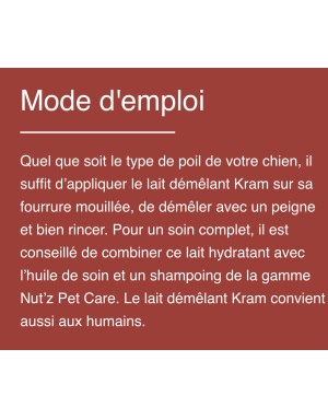 Démêlant pour Chien Hydratant Kram - Nut'z